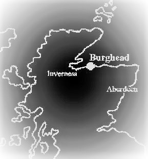 Detailed 
map of Burghead
showing Taigh-togalach's location and places of interest.